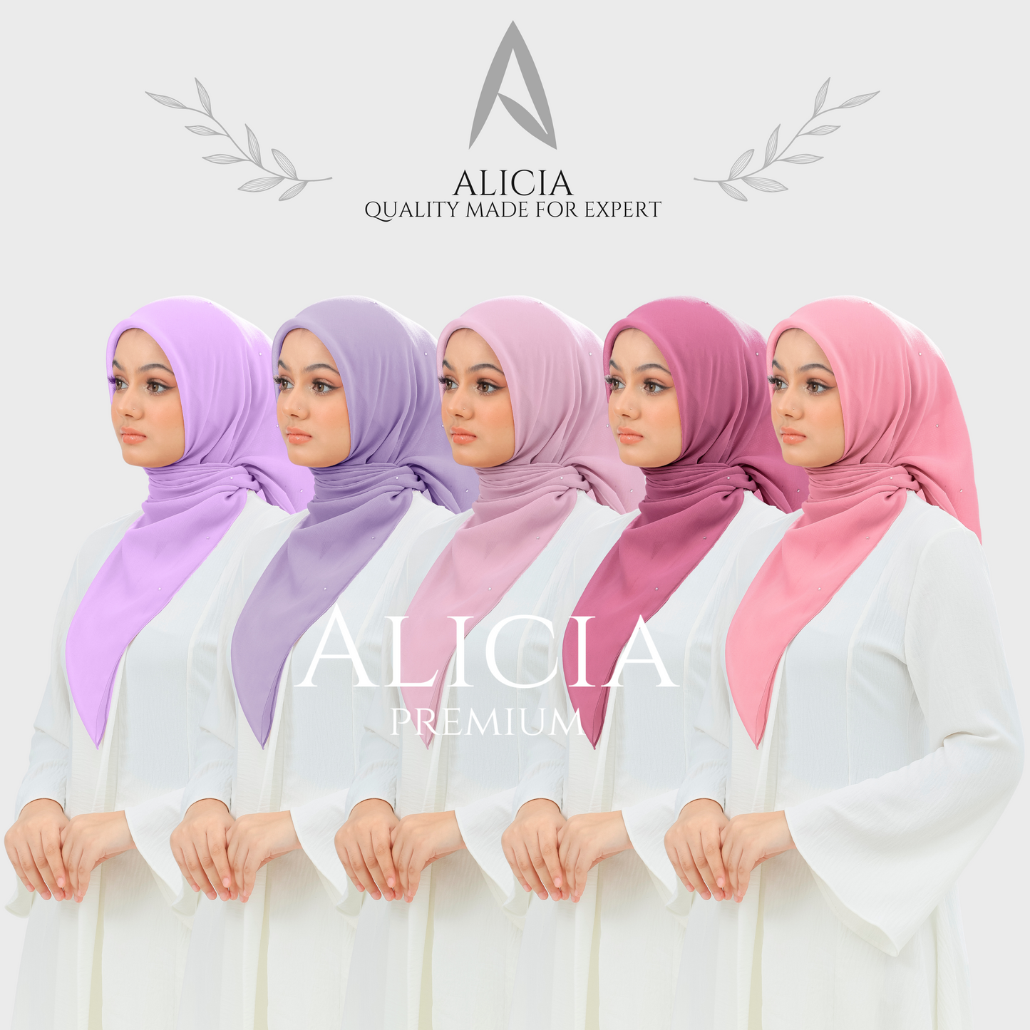 Bawal Alicia Plain Bidang 45