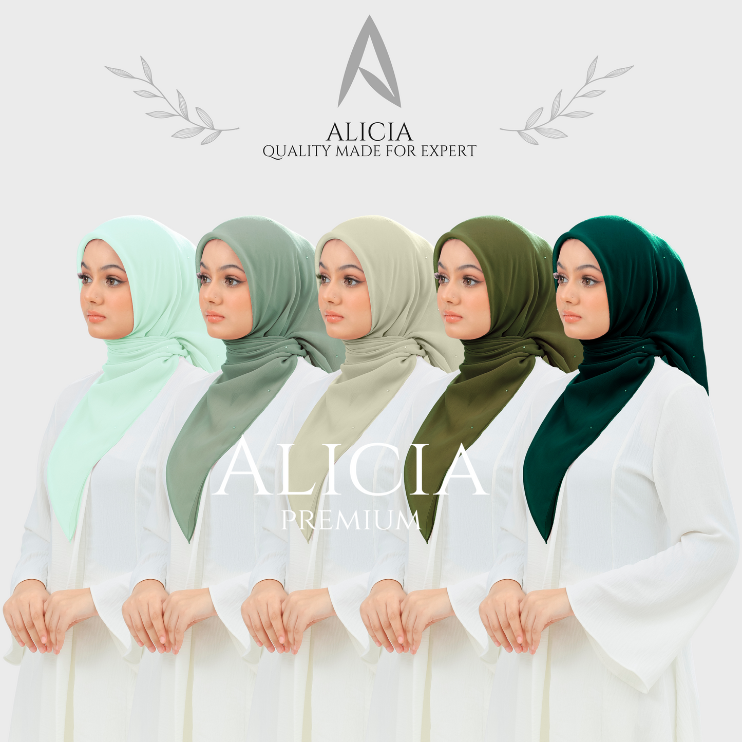 Bawal Alicia Plain Bidang 45